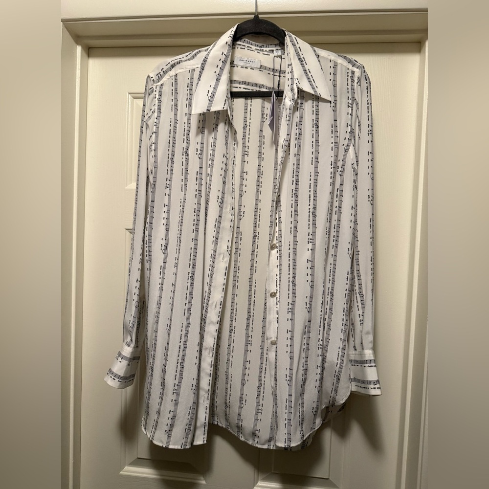 Equipment Bradner Silk Music Shirt Large Button Down